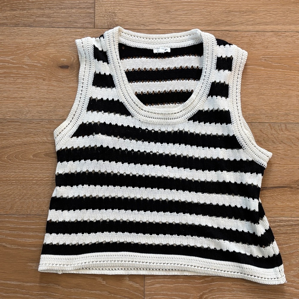 Classic Black and White Striped Tank Top